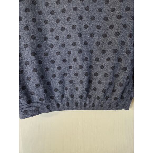 Boden Blue Polka Dot Cotton Cashmere Angora Blend Cardigan Sweater, Size 12 - Picture 12 of 12